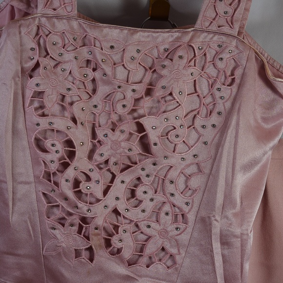 Vintage Nolan Miller Pink 100% Wool/Rhinestone Skirt Suit. M/L - Picture 8 of 13